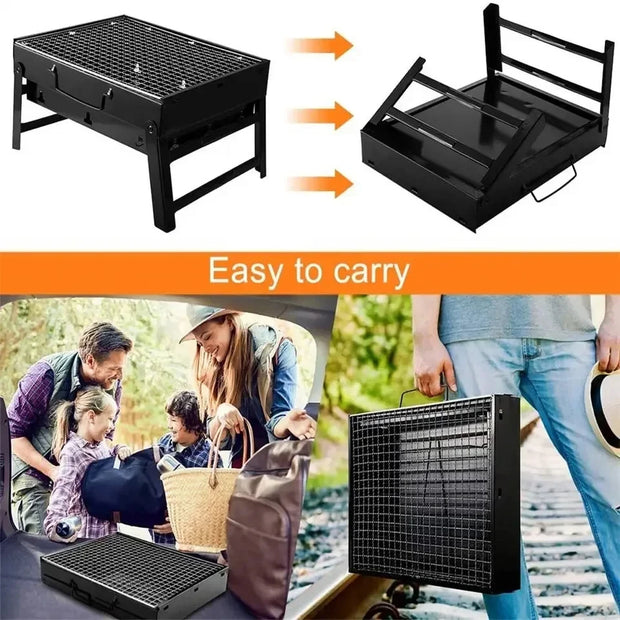 Portable Charcoal Grill Stainless Steel Mini BBQ Outdoor