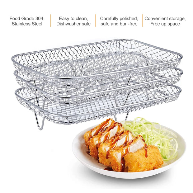 3-Piece Stackable Air Fryer Rack Set