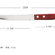 Stainless Steel Steak Knife Set Wooden Handle