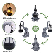 Solar-Powered Resin Elephant Statue