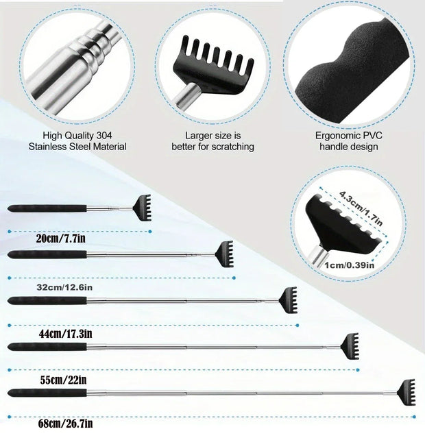 Extendable Stainless Steel Telescopic Back Scratcher