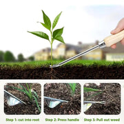 Ergonomic Stainless Steel Weeder Tool for Gardening