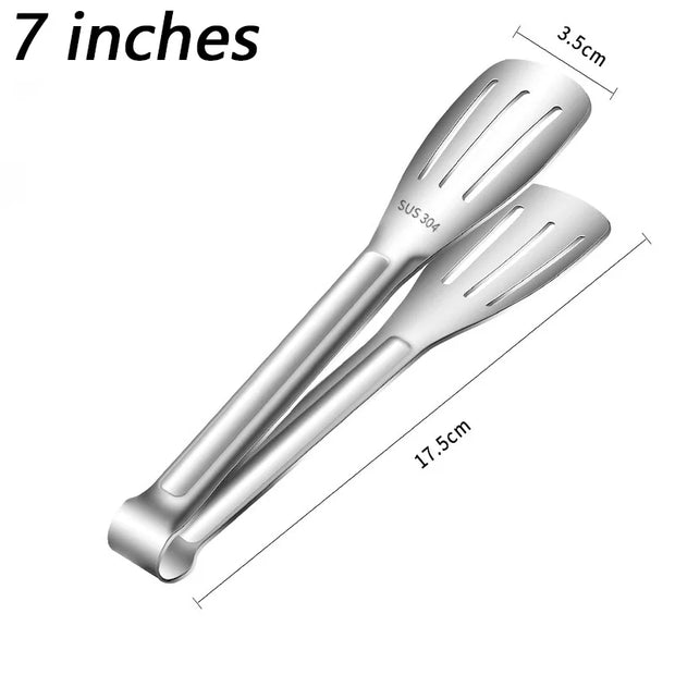 304 Stainless Steel BBQ Grill Kitchen Food Tongs