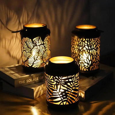 Vintage Hollow Metal Tealight Candle Holder Ornament