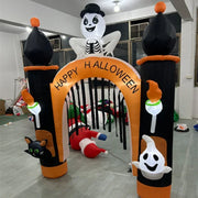 8FT Giant Halloween Inflatable Skeleton Arch with Lights