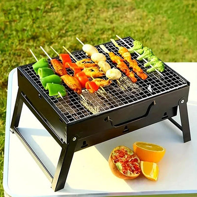 Portable Charcoal Grill Stainless Steel Mini BBQ Outdoor