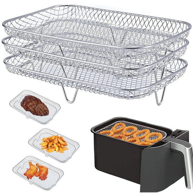 3-Piece Stackable Air Fryer Rack Set