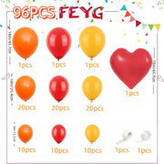 96-Piece Heart-Themed Balloon Set