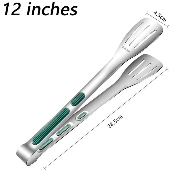 304 Stainless Steel BBQ Grill Kitchen Food Tongs