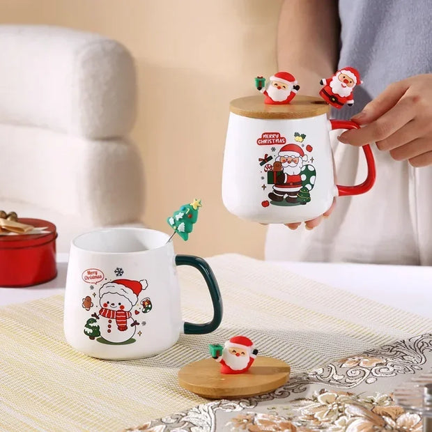 Ceramic Mug with Lid & Spoon