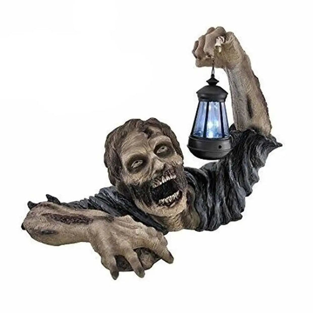 Zombie Lantern Resin Garden Statue