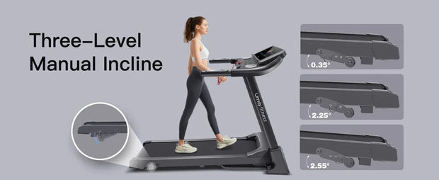 3.0HP Foldable Incline Treadmill with Sensors