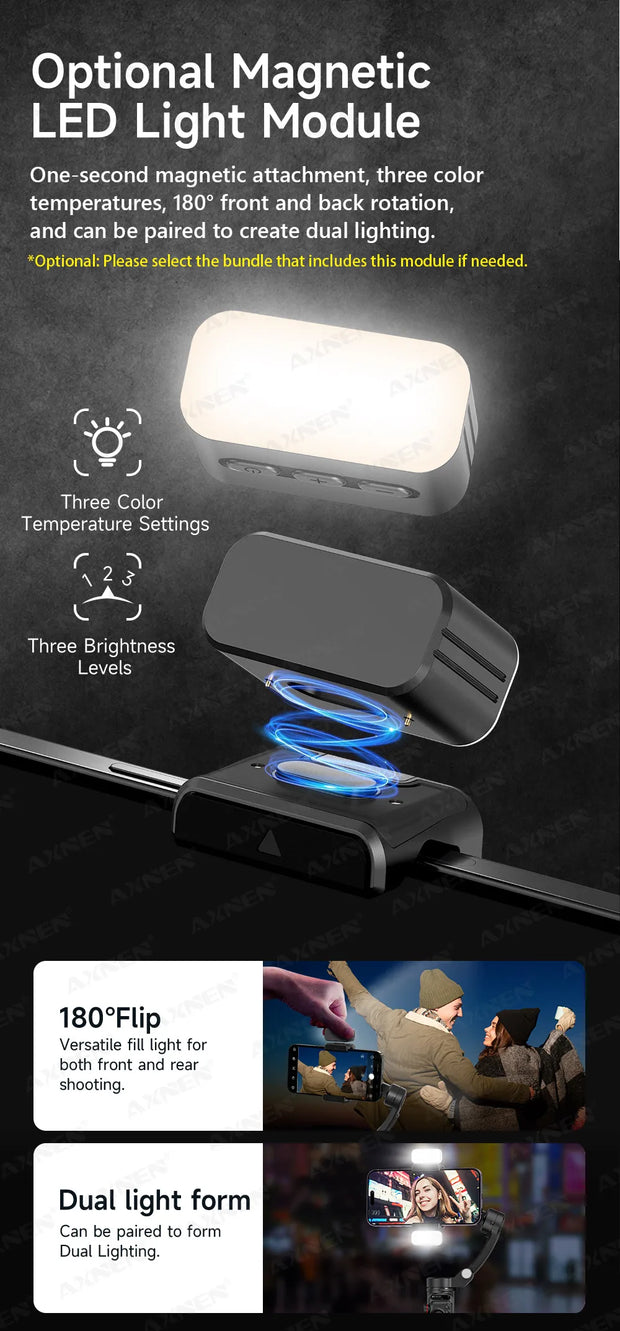Handheld 3-Axis Gimbal Stabilizer for Smartphones