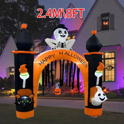 8FT Giant Halloween Inflatable Skeleton Arch with Lights