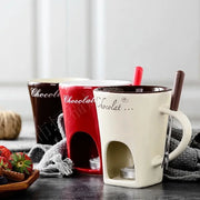 Ceramic Chocolate Melting Mug with Fork