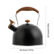 2.5L Stainless Steel Whistling Tea Kettle with Wooden Handle