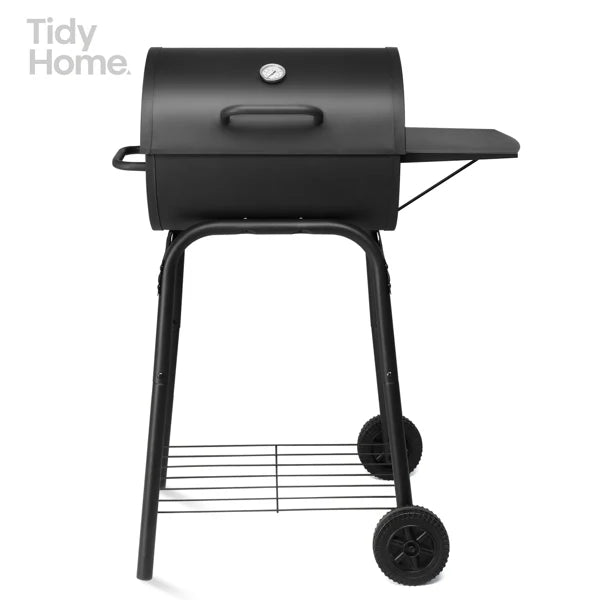 Charcoal BBQ Grill with Adjustable Charcoal Pan & Thermometer