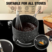 1qt Granite Nonstick Saucepan with Lid