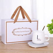 Self-Heating Ceramic Mug Set with Warm Pad Gift