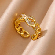 Heart Zircon 18K Gold plated Bridal Rings