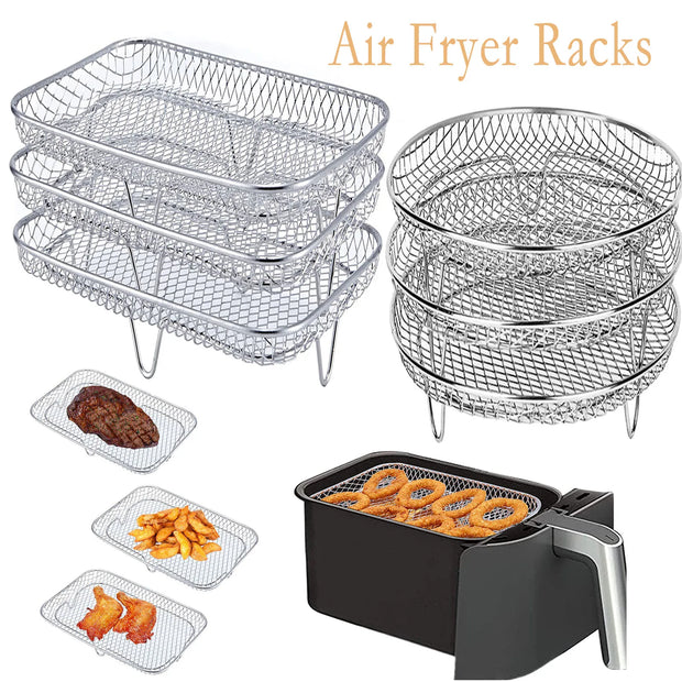 3-Piece Stackable Air Fryer Rack Set