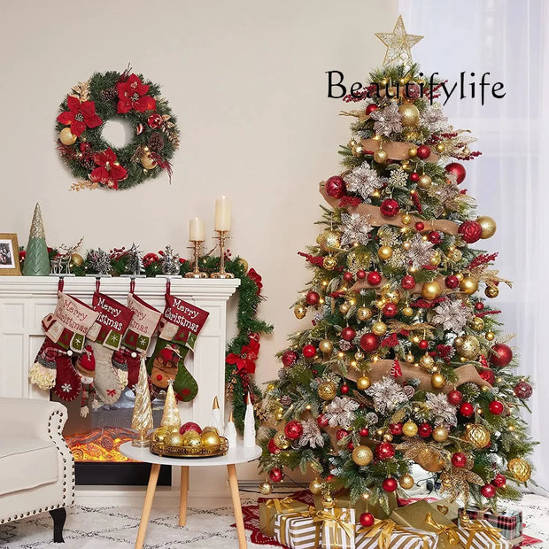 Retro Red Green Gold Christmas Tree Decor