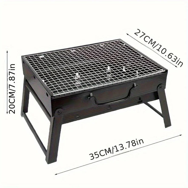 Portable Charcoal Grill Stainless Steel Mini BBQ Outdoor