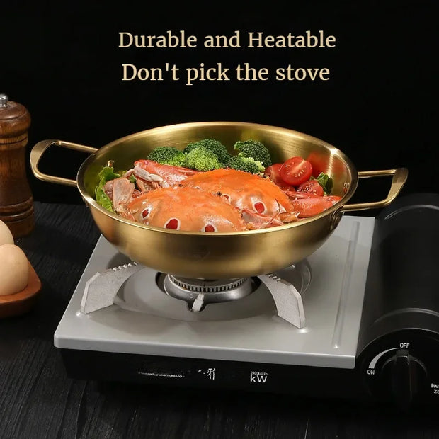 Korean Gold Stainless Steel Single Hot Pot