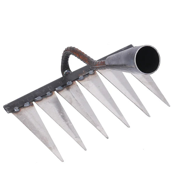 Iron Gardening Hoe Rake for Weeding & Soil