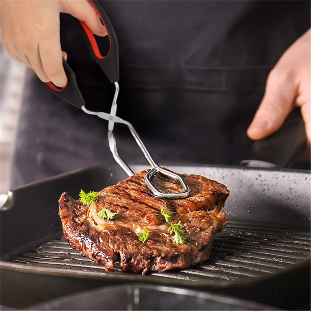 3-Pack Kitchen Scissor Tongs for BBQ & Cooking