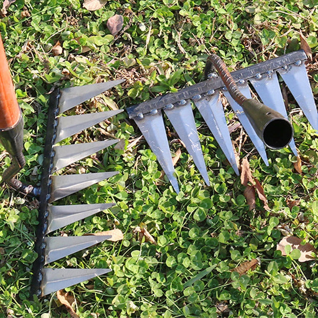 Iron Gardening Hoe Rake for Weeding & Soil