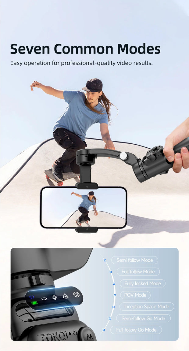 Handheld 3-Axis Gimbal Stabilizer for Smartphones