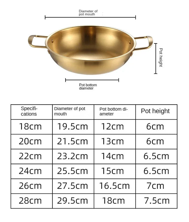 Korean Gold Stainless Steel Single Hot Pot