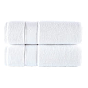2PCS Large Cotton White Bath Towels