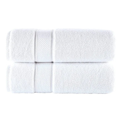 2PCS Large Cotton White Bath Towels