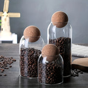 3Pcs/set Glass Storage Jar with Ball Cork Lid