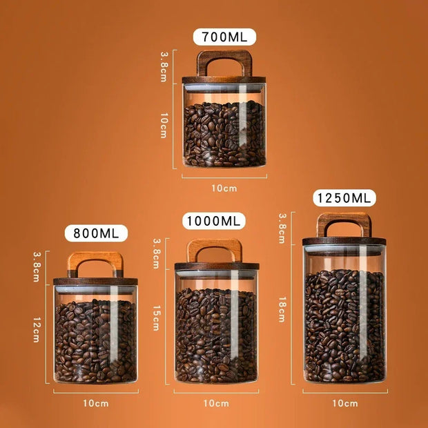 Large Airtight Glass Storage Jar with Bamboo Lid