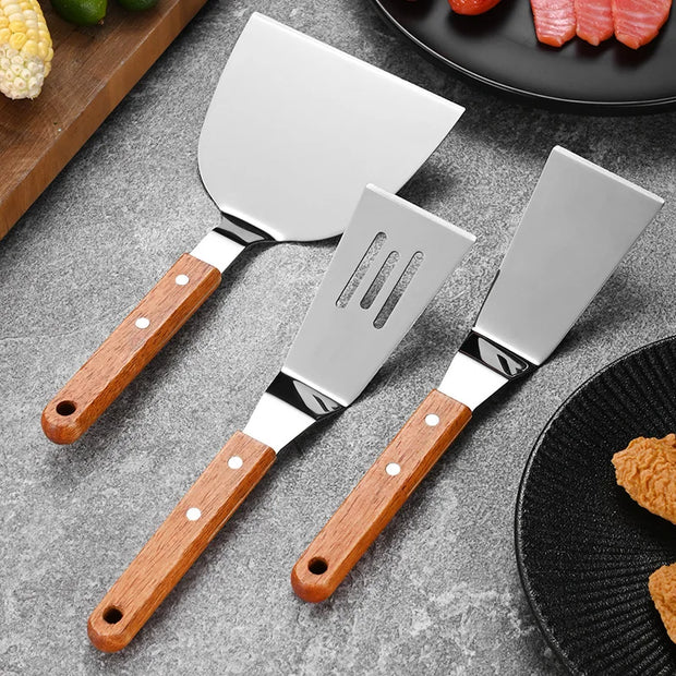 Stainless Steel Wood Handle Cooking Spatula Shovel
