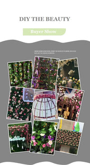 Artificial Rose Garland – 8.2 FT Silk Flower Vine with 45 Blooms & Leaves