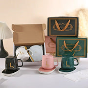 Ceramic Gift Mug Set with Spoon & Bag