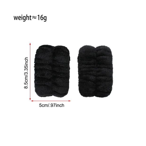 3‑Piece Coral Fleece Spa Headband & Wristbands Set