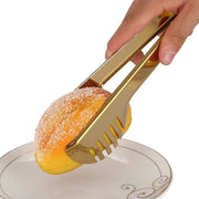 Gold Stainless Steel Kitchen BBQ Tongs Set