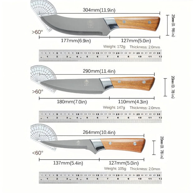 3-Piece Stainless Steel Knife Set