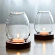 Glass & Wood Candle Stand
