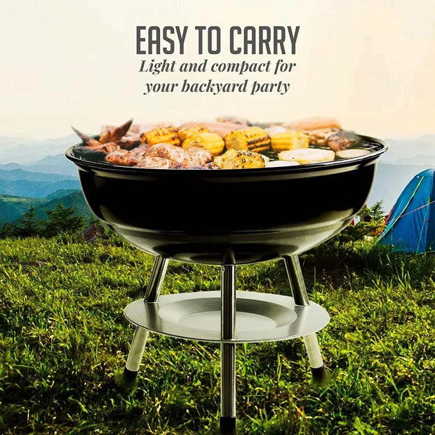 14" Charcoal Grill, Dual Vent, Stainless Steel