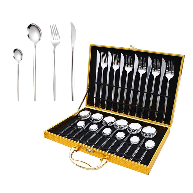 Stainless Steel Dinnerware Set – 6-Person Flatware Gift Box