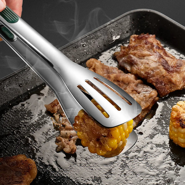 304 Stainless Steel BBQ Grill Kitchen Food Tongs