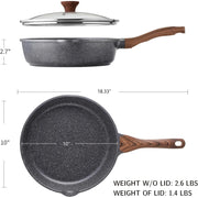 10-Inch Nonstick Deep Frying Pan with Lid