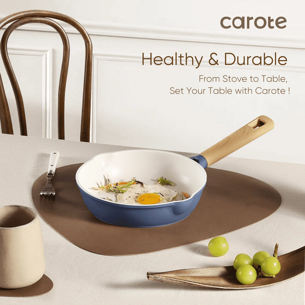 15-Piece Blue Granite Nonstick Induction Cookware Set