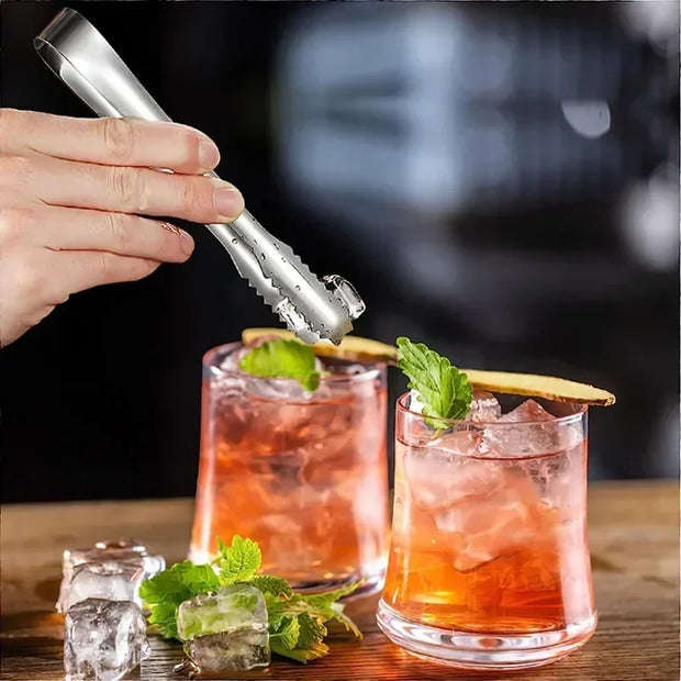 Stainless Steel Ice Cube Tongs – Durable Kitchen Clip for Ice, Sugar, Snacks
